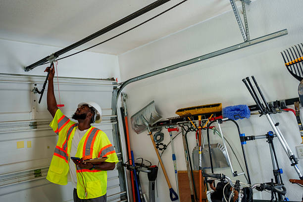 Professional Garage Door Panel Replacement technician working in Little Falls, MN